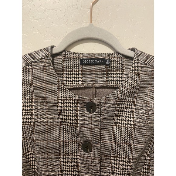 Dictionary Women's Plaid Button Down Dressy Vest Layering Career Top Size Small - Picture 3 of 10